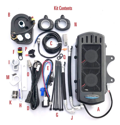 ULTRACOOL CENTER FRAME MOUNT OIL COOLER NON ABS  ST `01-17  GLOSS BLK