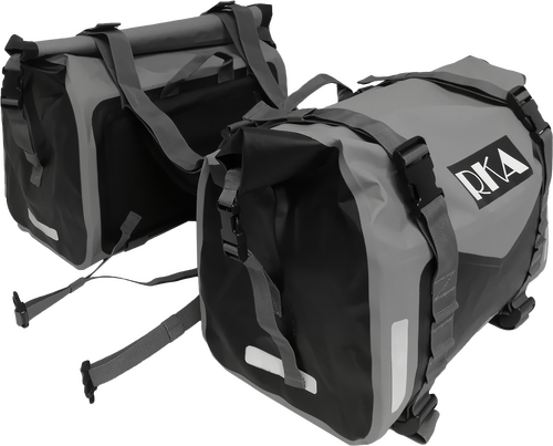 RKA RUGGED MOTORCYCLE SADDLEBAGS 60L BLACK/GRAY PAIR